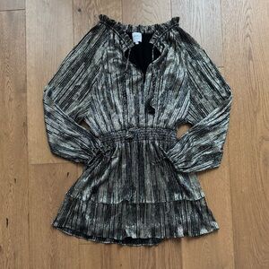 Misa Los Angeles Shirin Mini Tiered Dress - Metallic Multicolour - Size S - EUC